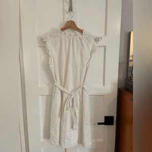 White high collar dress with lining - size 10